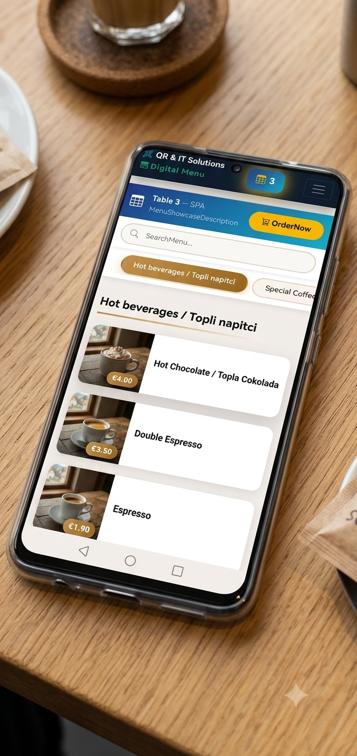 Digital menu — AI ordering assistant